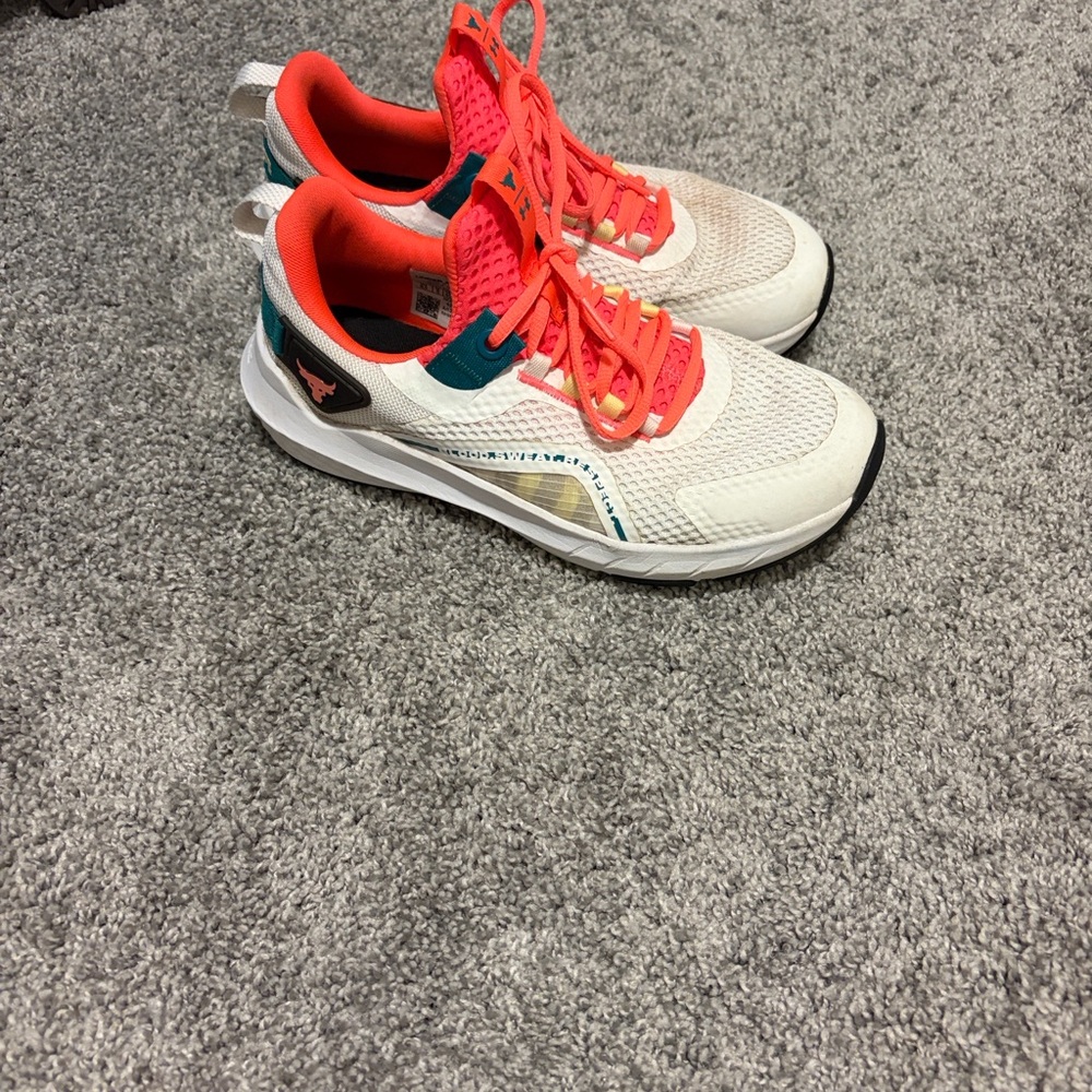 Under Armour White and Red Athletic Shoes